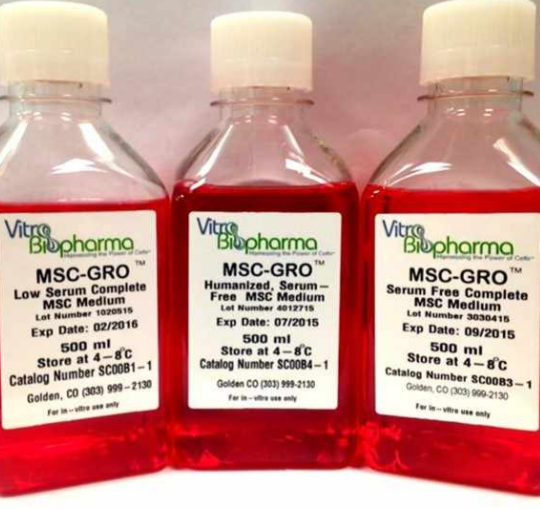 [Vitro Biopharma] MSC-GRO™ Low-Serum Complete Mesenchymal Stem Cell (MSC) Medium: 500mL