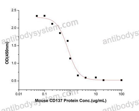 [Antibodysystem] Recombinant Mouse CD137/TNFRSF9/4-1BB Protein, C-hFc-His (Active)